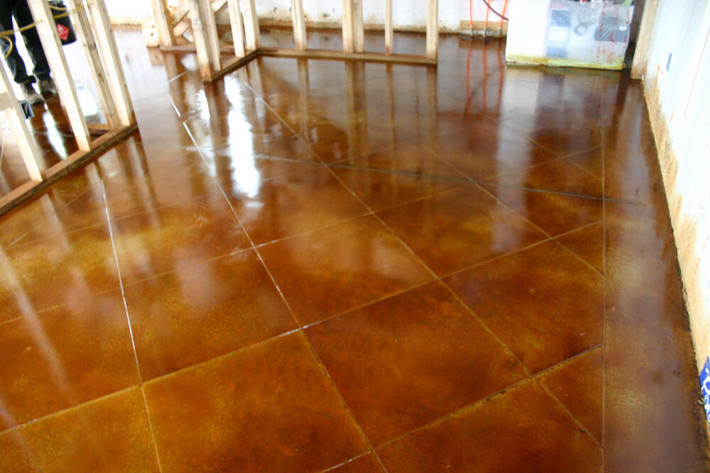 brown concrete floor coatings